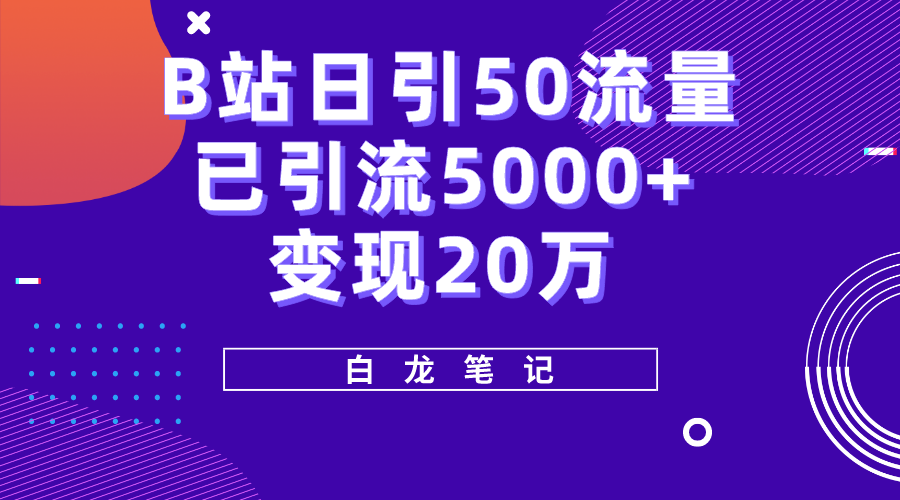 B站日引50+流量，实战已引流5000+变现20万，超级实操课程 -有术宝库