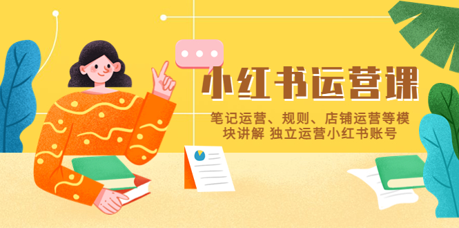 小红书·运营课，笔记运营、规则、店铺运营等模块讲解 独立运营小红书账号-有术宝库